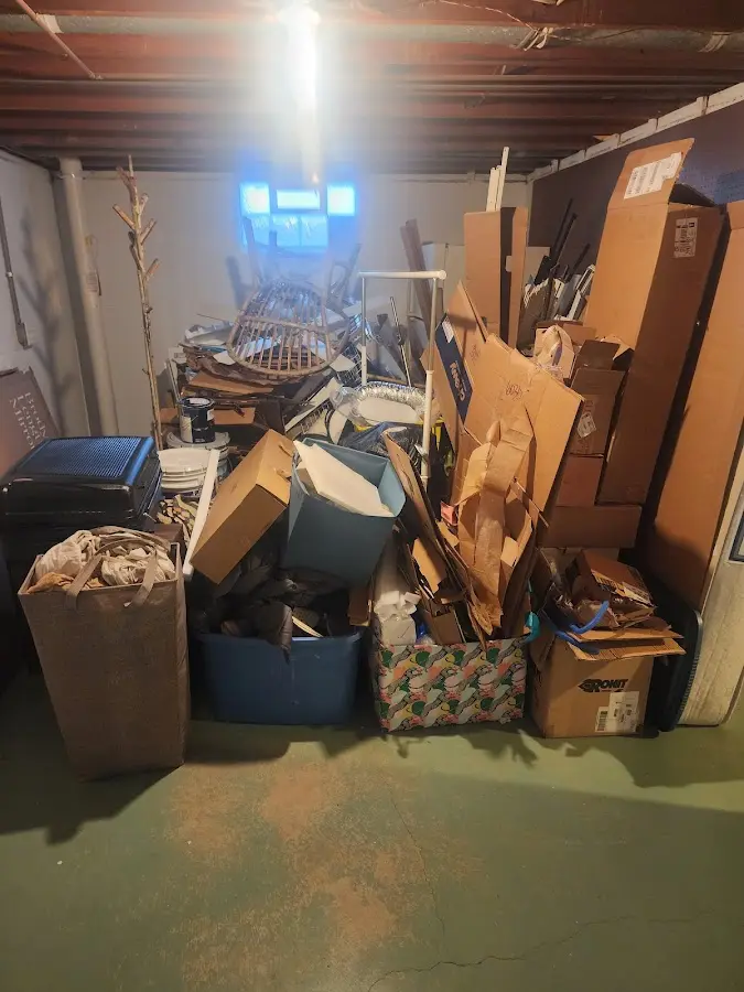 Roll-off dumpster container at job site for 15 Yard Dumpster Rental in Danville